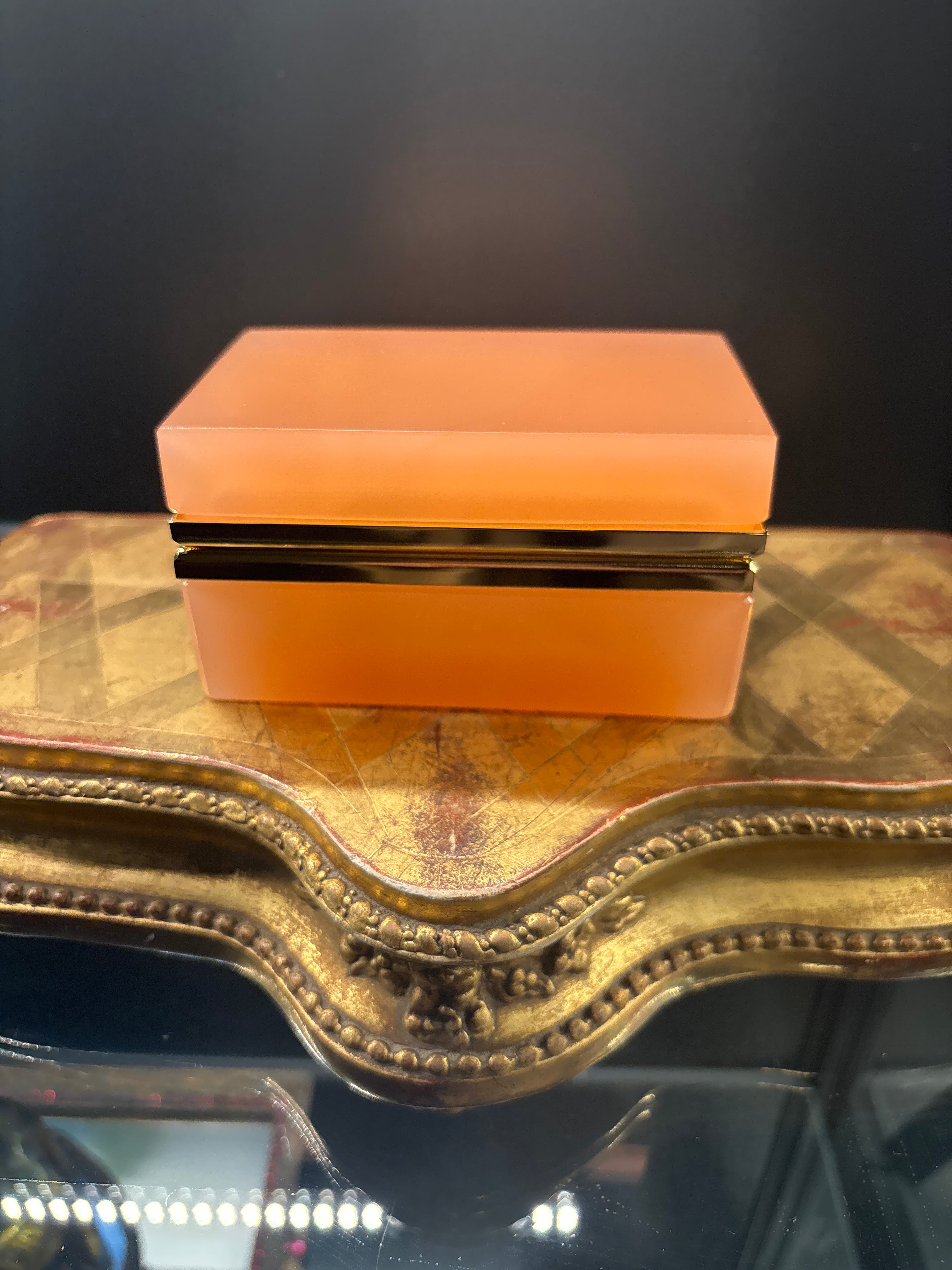 Peach Rectangular Opaline Casket