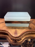 Aqua Rectangular Opaline Casket