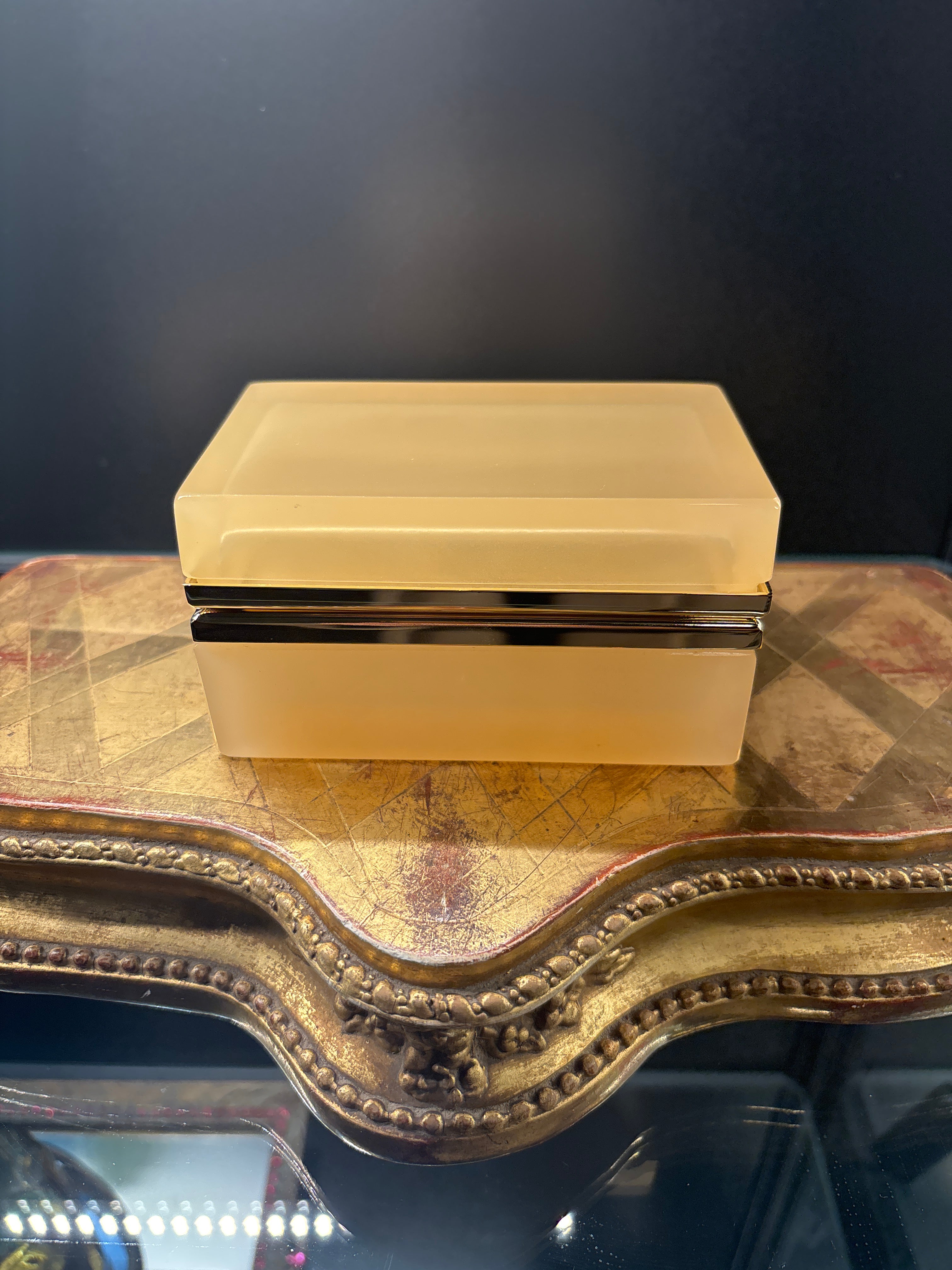 Apricot Rectangular Opaline Casket